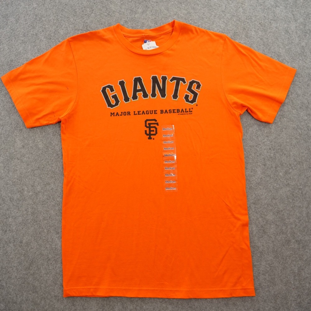 San Francisco Giants Shirt Mens Medium Orange Graphic Print Crew Neck New